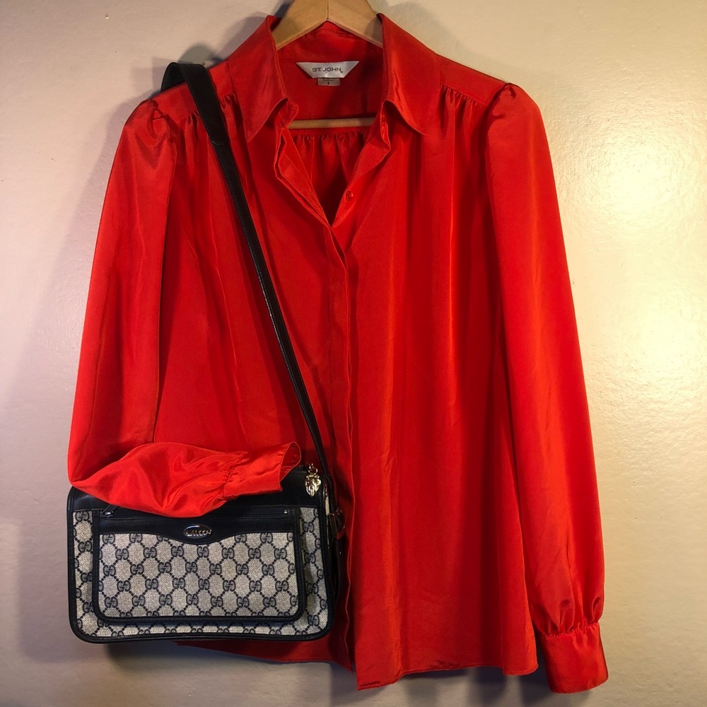 St. John Coral Long Sleeve Blouse